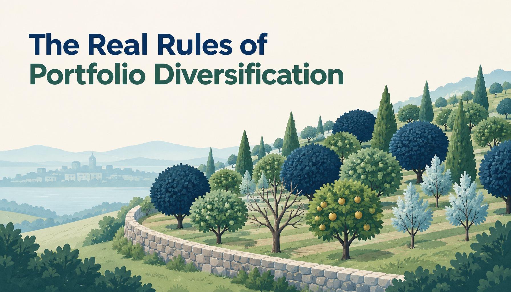 "The Real Rules of Portfolio Diversification": a varied orchard of many tree types thriving around one bare tree